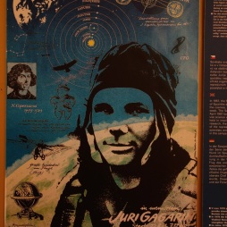 A cool poster of Yuri Gagarin, the first cosmonaut.